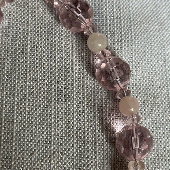 Vintage Deco Pink Crystal Necklace - Picture 5 of 7